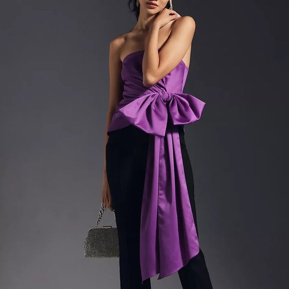 HTF Anthropologie Atsu Strapless Bow Top - Picture 8 of 10